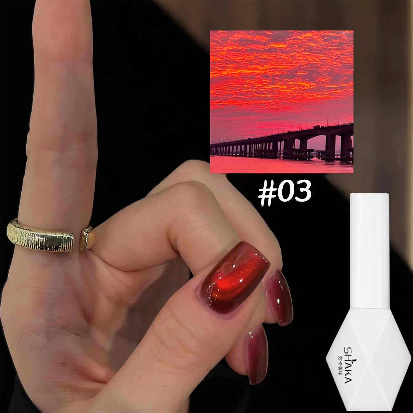 Vernis à ongles 60 variantes                          WS 10ML Sunlight Cat Eye Gel Blanchiment Vin Rouge Couleur Lumière Coucher de soleil Glow Cat Eye Glass Beads Nail Atr