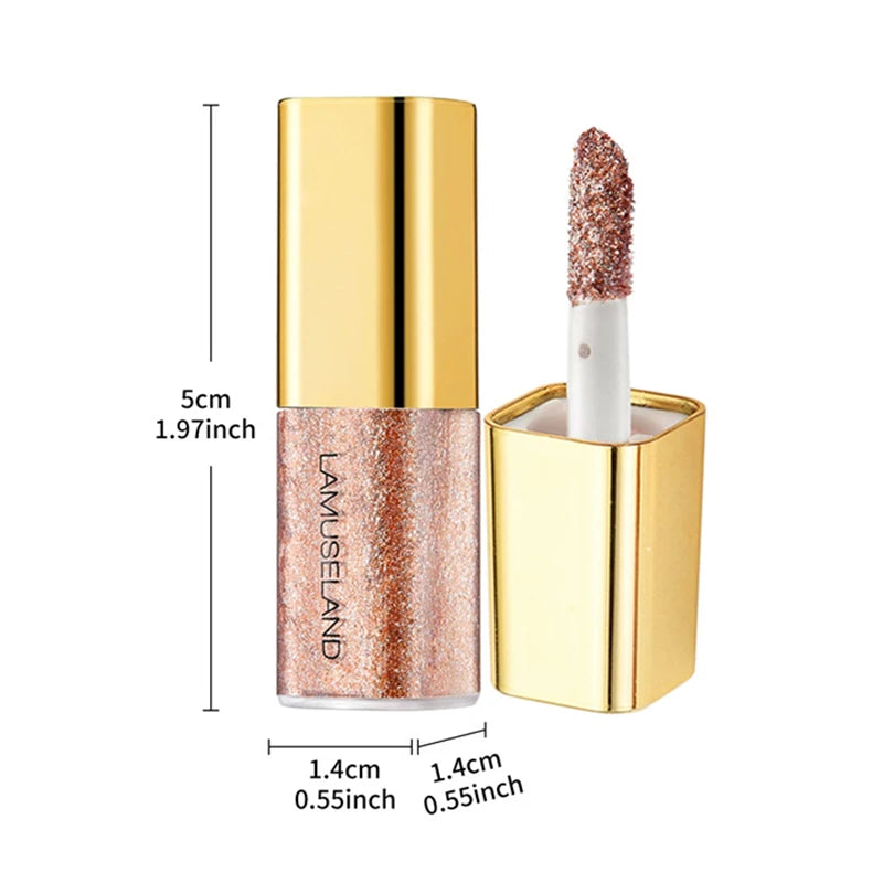 Fard à paupières liquide nacré, 8 couleurs, scintillant fin, scintillant, haute brillance, maquillage longue durée et résistant aux taches