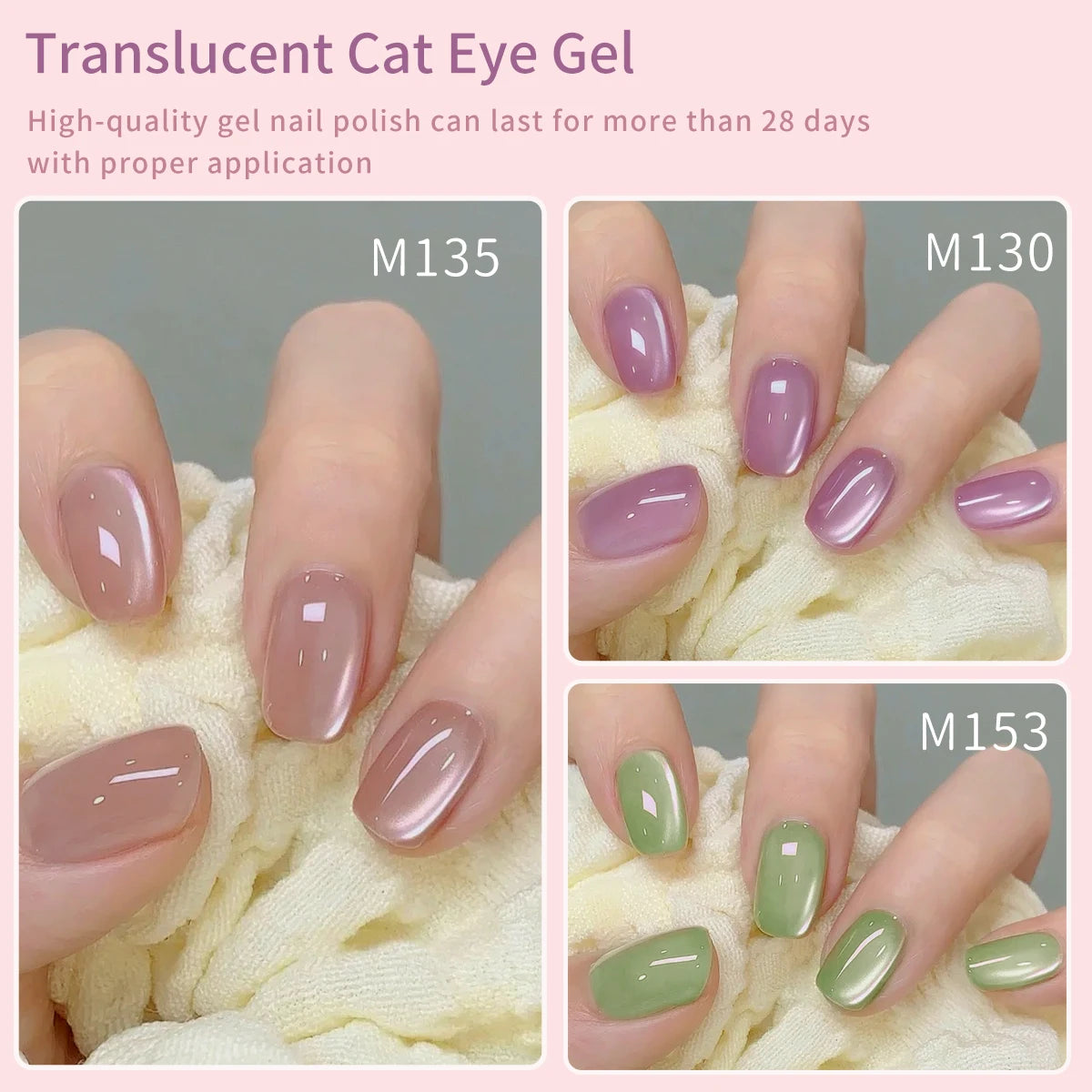 XEIJAYI 6pcs 15ML Translucide œil de chat Gel vernis à ongles Ensemble Semi-permanent Nail Art Soaking UV LED Nail Salon DIY Nail Salon Gel