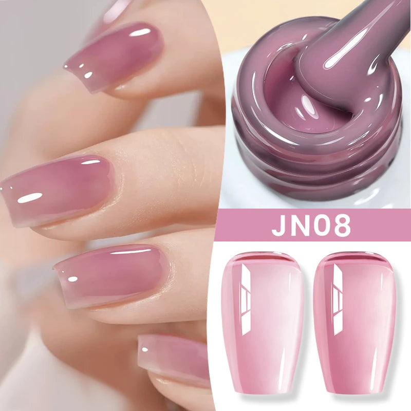 BORN PRETTYvernis à Ongles Gel, Semi Transparent, Soak Off UV LED, Vernis à Ongles Nude, N64.Gel Varjuvening,Art des ongles, 50 Couleurs, 10ml