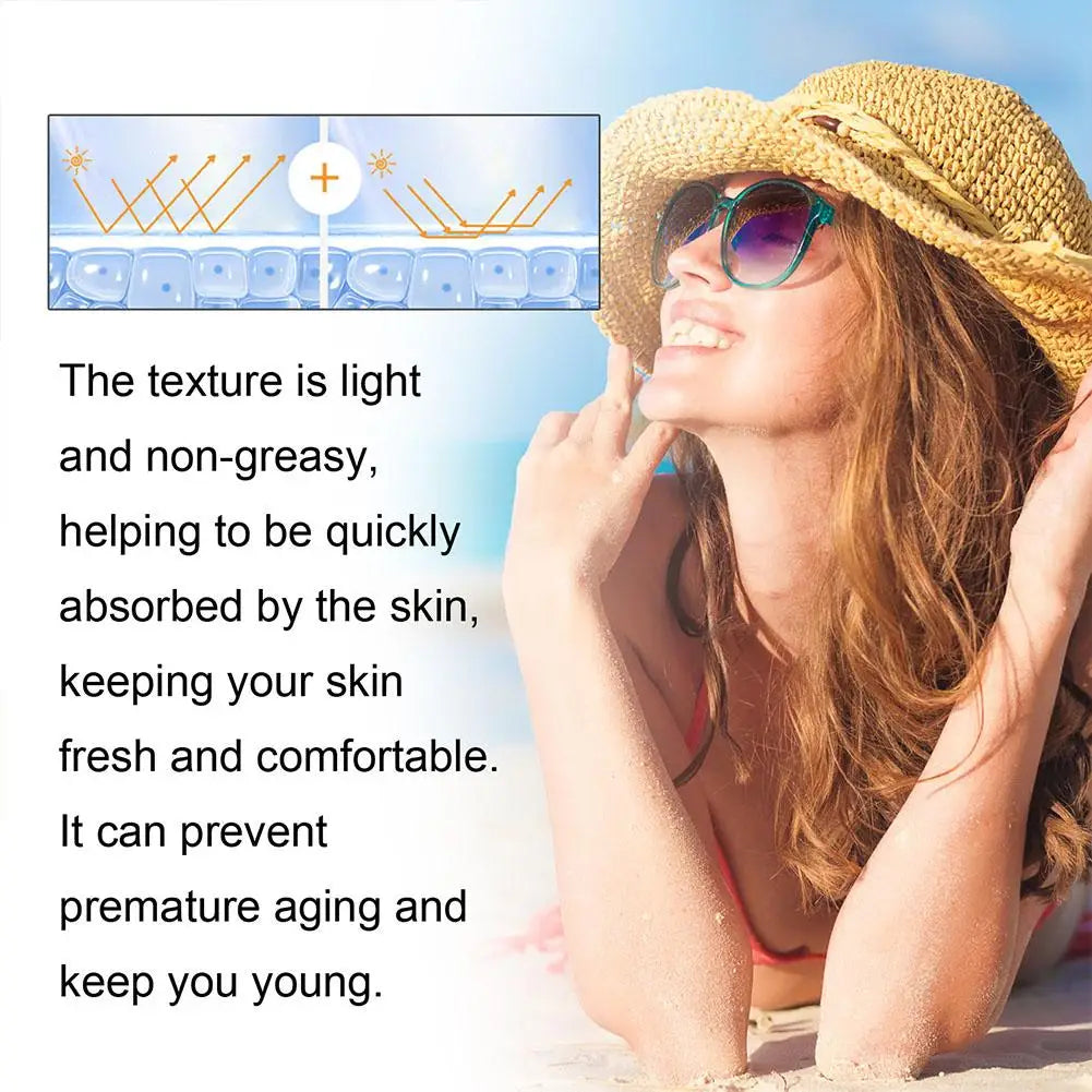 Lotion solaire Spf100, lumière hydratante et rafraîchissante, Non grasse, prévient les coups de soleil du visage et du corps, bloqueur solaire pour le visage