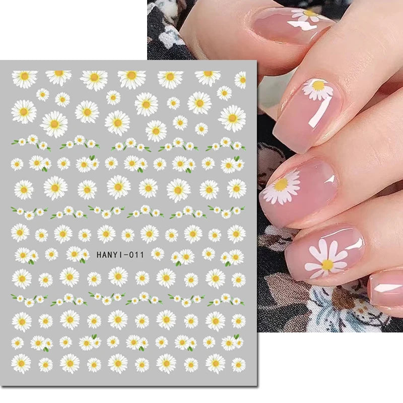 Autocollants 3D pour art des ongles , rose clair, violet, pétales de fleurs, décalcomanies pour décoration de manucure, salon de beauté, été