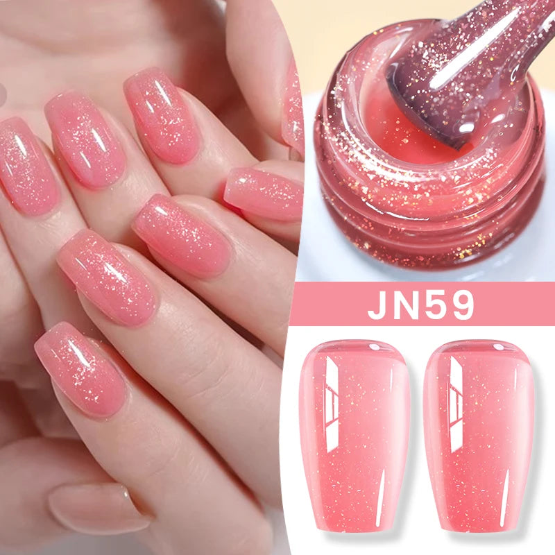 BORN PRETTYvernis à Ongles Gel, Semi Transparent, Soak Off UV LED, Vernis à Ongles Nude, N64.Gel Varjuvening,Art des ongles, 50 Couleurs, 10ml