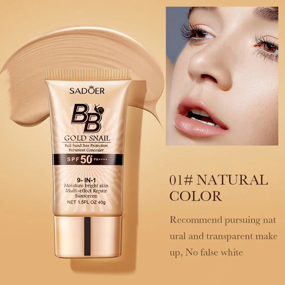 SADOER crème BB fond de teint correcteur crème d'isolation hydratante SPF50 + PA +++ 40g hydratant pour le visage