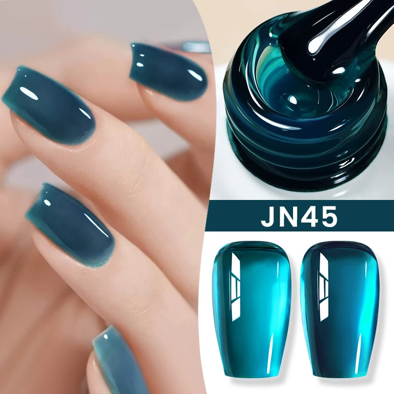 BORN PRETTYvernis à Ongles Gel, Semi Transparent, Soak Off UV LED, Vernis à Ongles Nude, N64.Gel Varjuvening,Art des ongles, 50 Couleurs, 10ml