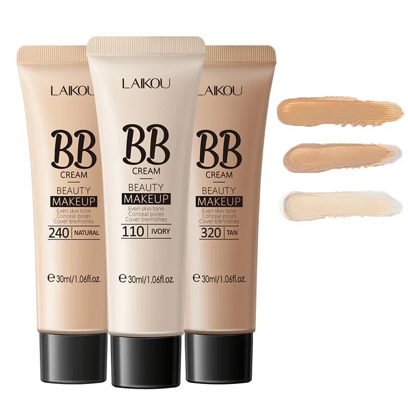 3 couleurs BB Cream Isolation Crème Fond de teint liquide Contrôle de l’huile hydratante Maquillage longue durée Primer naturel imperméable pour le visage