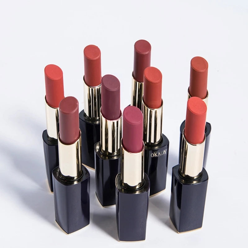 Rouge à lèvres antiadhésif imperméable, 5 couleurs, Tube rond, hydratant, facile à colorer, brillant à lèvres longue durée, cosmétiques