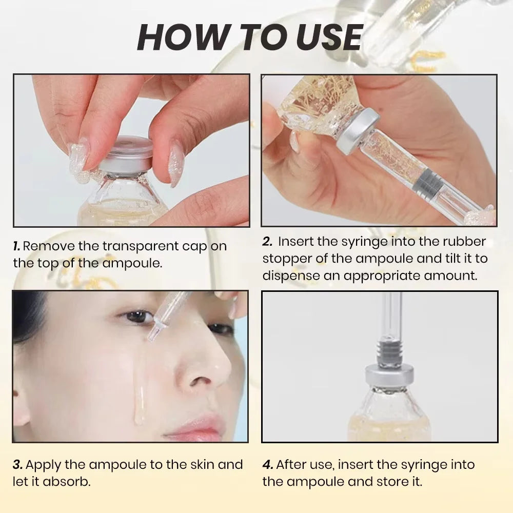Flacon de peptide, sérum hydratant raffermissant pour le visage au collagène profond, hydratation du resserrement de la peau en verre, soins de la peau coréens