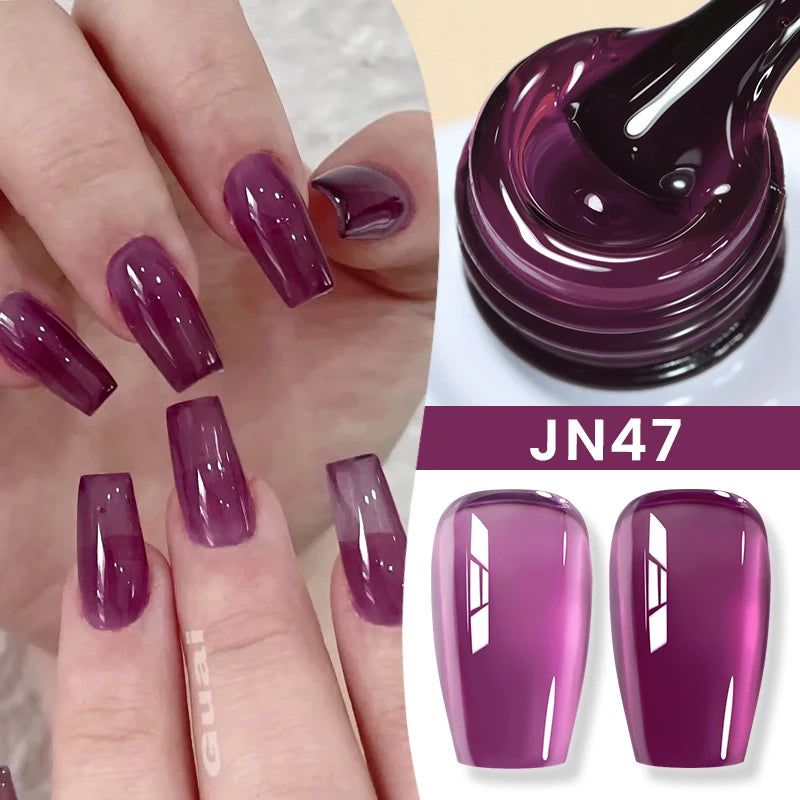 BORN PRETTYvernis à Ongles Gel, Semi Transparent, Soak Off UV LED, Vernis à Ongles Nude, N64.Gel Varjuvening,Art des ongles, 50 Couleurs, 10ml
