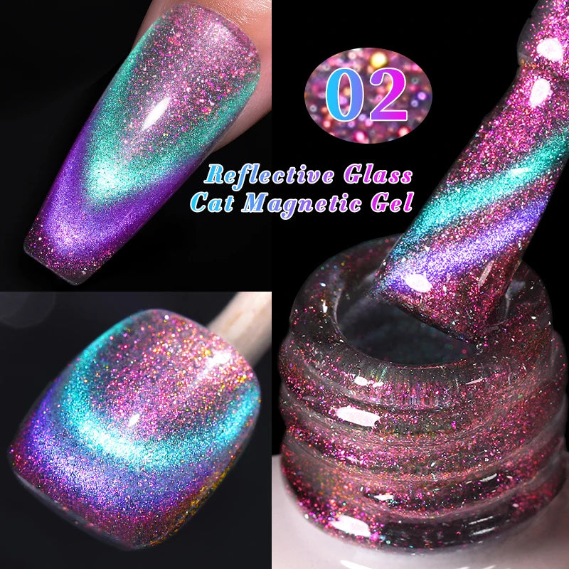 BORN PRETTY 10ml Gold Water Light Cat Magnetic Gel Polish Spaking Glitter Crystal Black Soak Off UV LED Vernis Manucure
