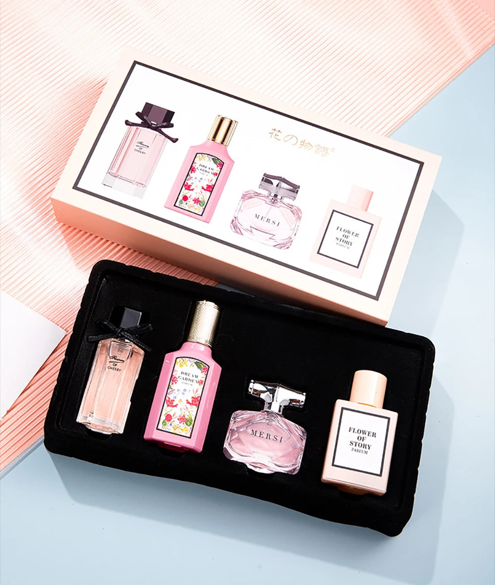 Coffret cadeau de parfum floral pour femme, parfum, balminess, 110ml, ensemble de 4 pièces