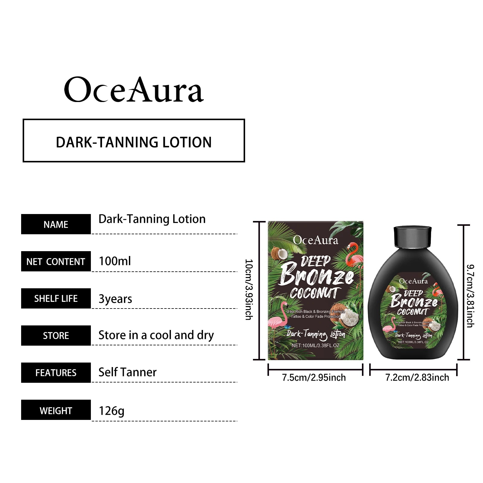 Lotion bronzante à la noix de coco, autobronzant, rehausseur de bronzage, booster d'assombrissement, hydratant, brun doré sexy, lotion autobronzante