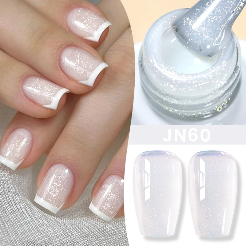BORN PRETTYvernis à Ongles Gel, Semi Transparent, Soak Off UV LED, Vernis à Ongles Nude, N64.Gel Varjuvening,Art des ongles, 50 Couleurs, 10ml