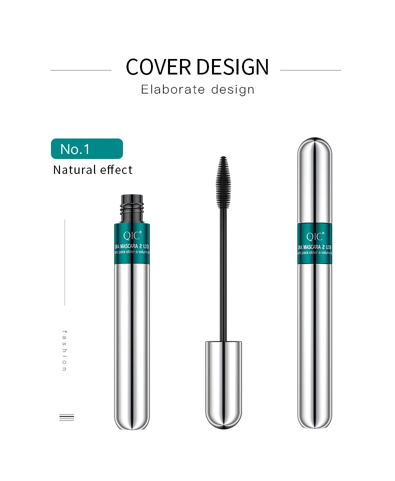 InjFiber-Mascara imperméable double en un, extension de cils, noir, optique, allongement des cils, cosmétiques