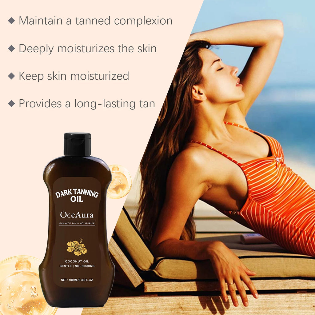 O  CEAURA huile de bronzage foncée de noix de coco bronzante longue durée sans soleil, Lotion pour le corps 100ml