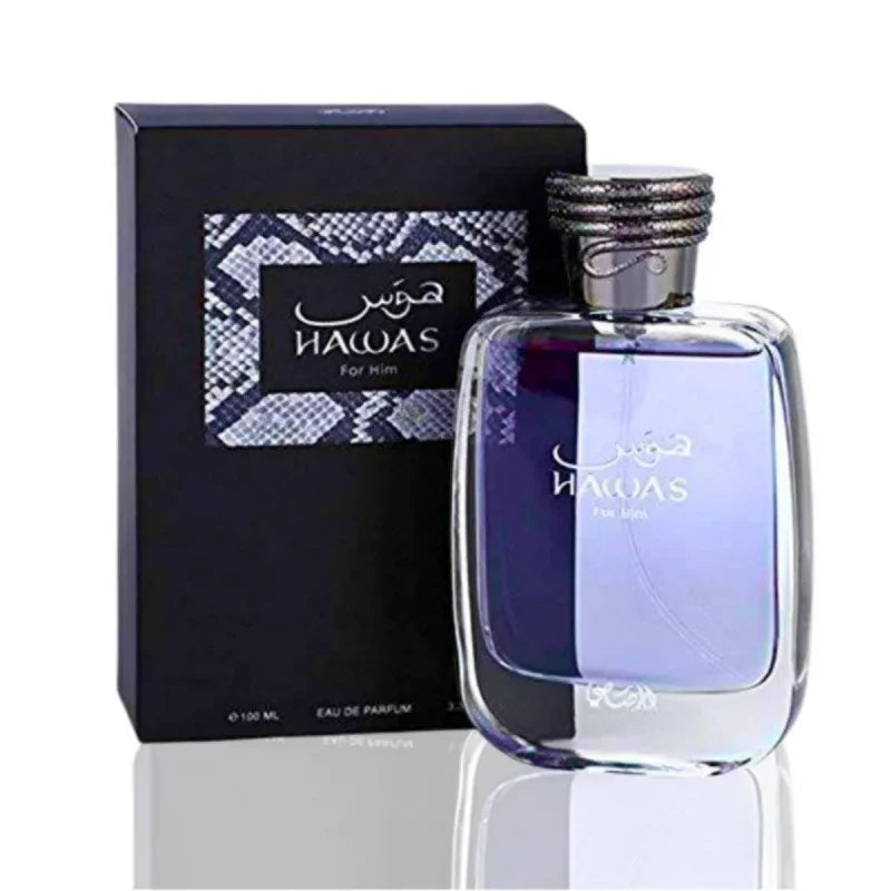 Hawas 100ml Eau de Parfum Unisexe, Parfum Longue Durée, Frais, Boisé, Aquatique, Fruité, Aromatique, Élégant, Moderne, Doux, Luxueux