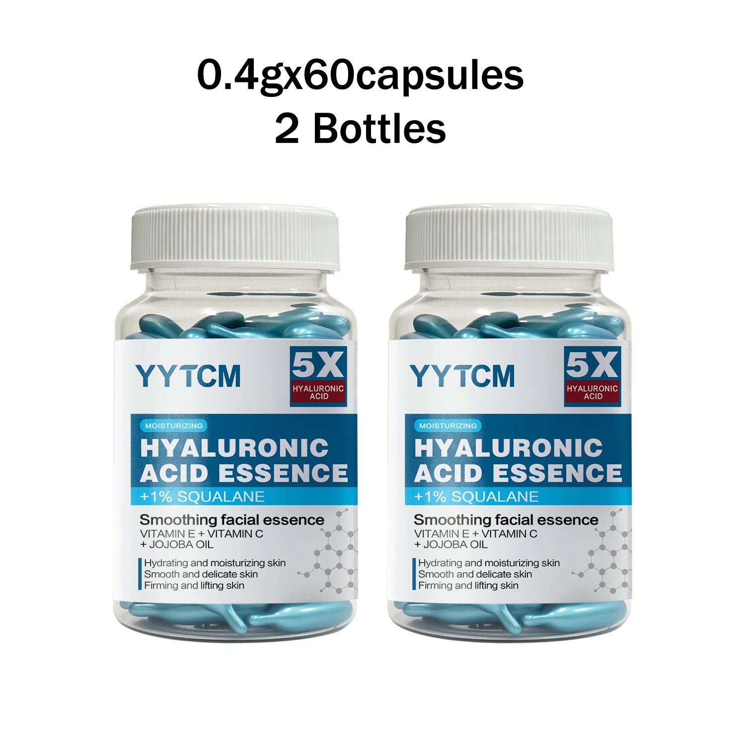 capsule hydratante profonde d'acide hyaluronique, essence cutanée hydratante et éclaircissante (0,4 g x 30 capsules)/sac -1 sac