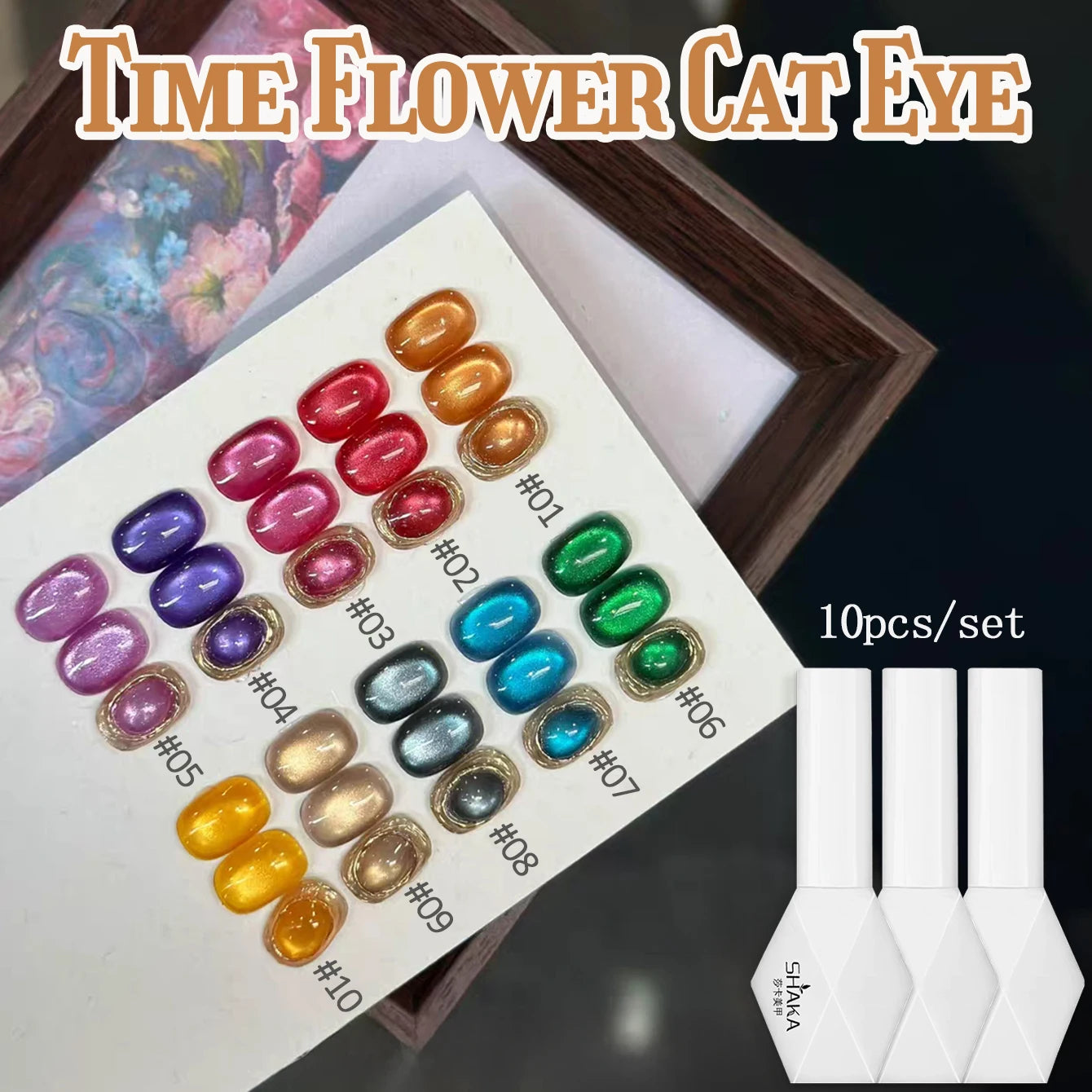 Vernis à ongles 60 variantes                          WS 10ML Sunlight Cat Eye Gel Blanchiment Vin Rouge Couleur Lumière Coucher de soleil Glow Cat Eye Glass Beads Nail Atr