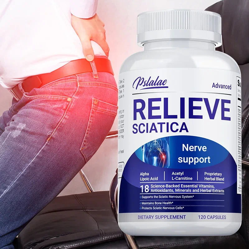 Soulager la sciatique - Contient des vitamines B pour soutenir la santé des nerfs sciatiques, apaise les nerfs, stimule l'énergie - 120 pièces