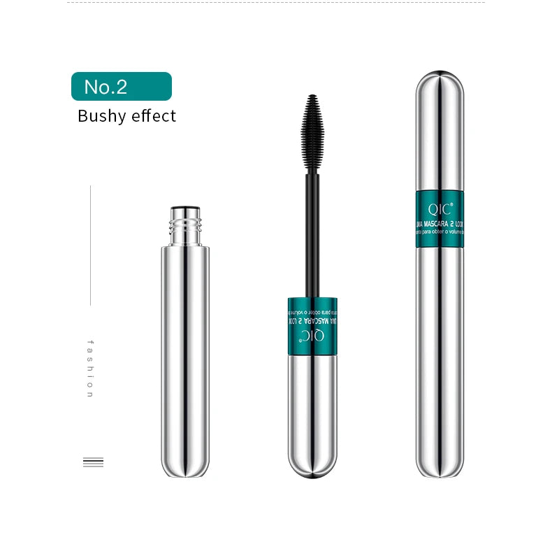 InjFiber-Mascara imperméable double en un, extension de cils, noir, optique, allongement des cils, cosmétiques