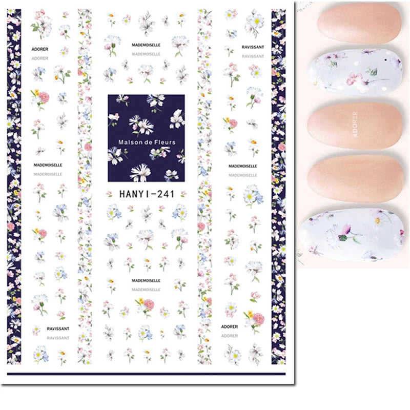 Autocollants 3D pour art des ongles , rose clair, violet, pétales de fleurs, décalcomanies pour décoration de manucure, salon de beauté, été