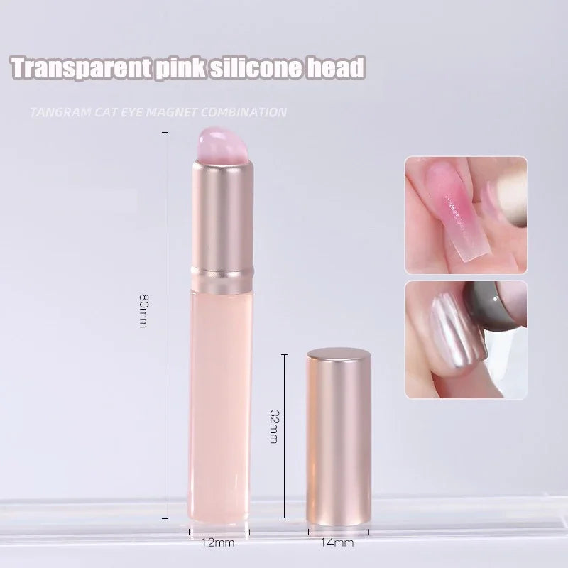 1Pcs Nail Art Silicone Applicateur Stick Brush Rouge à lèvres Poudre Poussière Stylo d’application pour effet dégradé Smudge Maquillage Outil de manucure