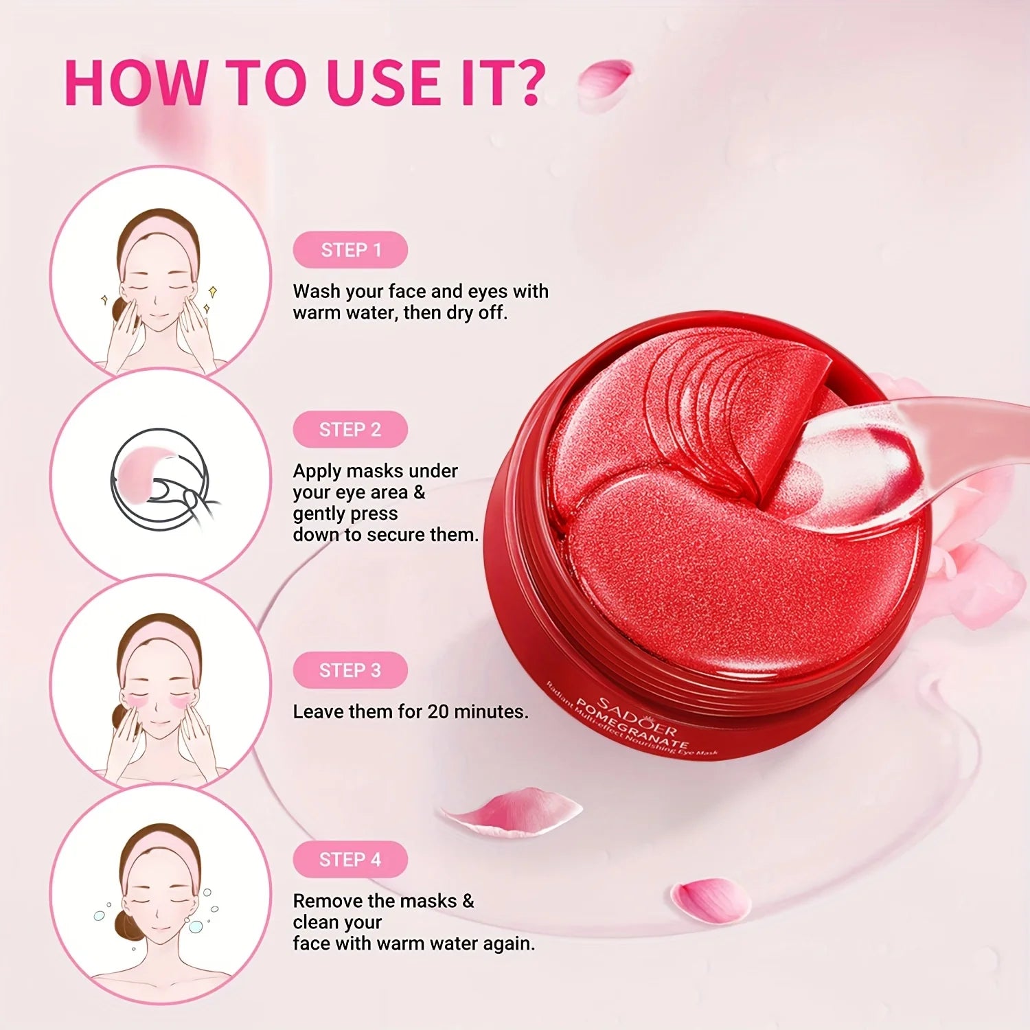 60PCS=30 Pairs Aloe Vera Eye Mask Moisturizing Collagen Hyaluronic Acid Gel Eye Patches Smoothing Repairing Eye Skin Care