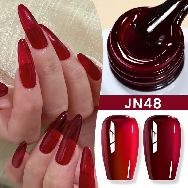BORN PRETTYvernis à Ongles Gel, Semi Transparent, Soak Off UV LED, Vernis à Ongles Nude, N64.Gel Varjuvening,Art des ongles, 50 Couleurs, 10ml