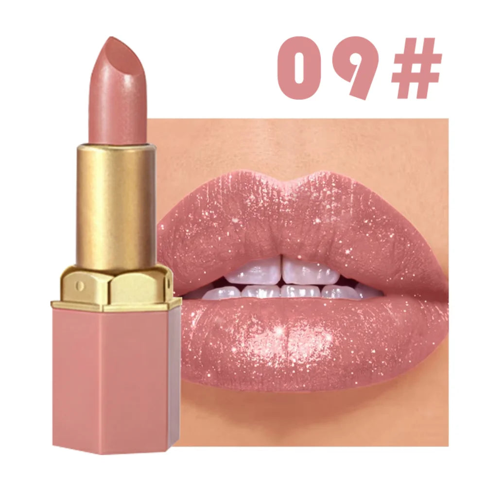 CHOISISSEZ RASME Rouge à lèvres en barre de chocolat 6 couleurs Perles de maquillage Pas facile à décoller Brillant à lèvres imperméable mat