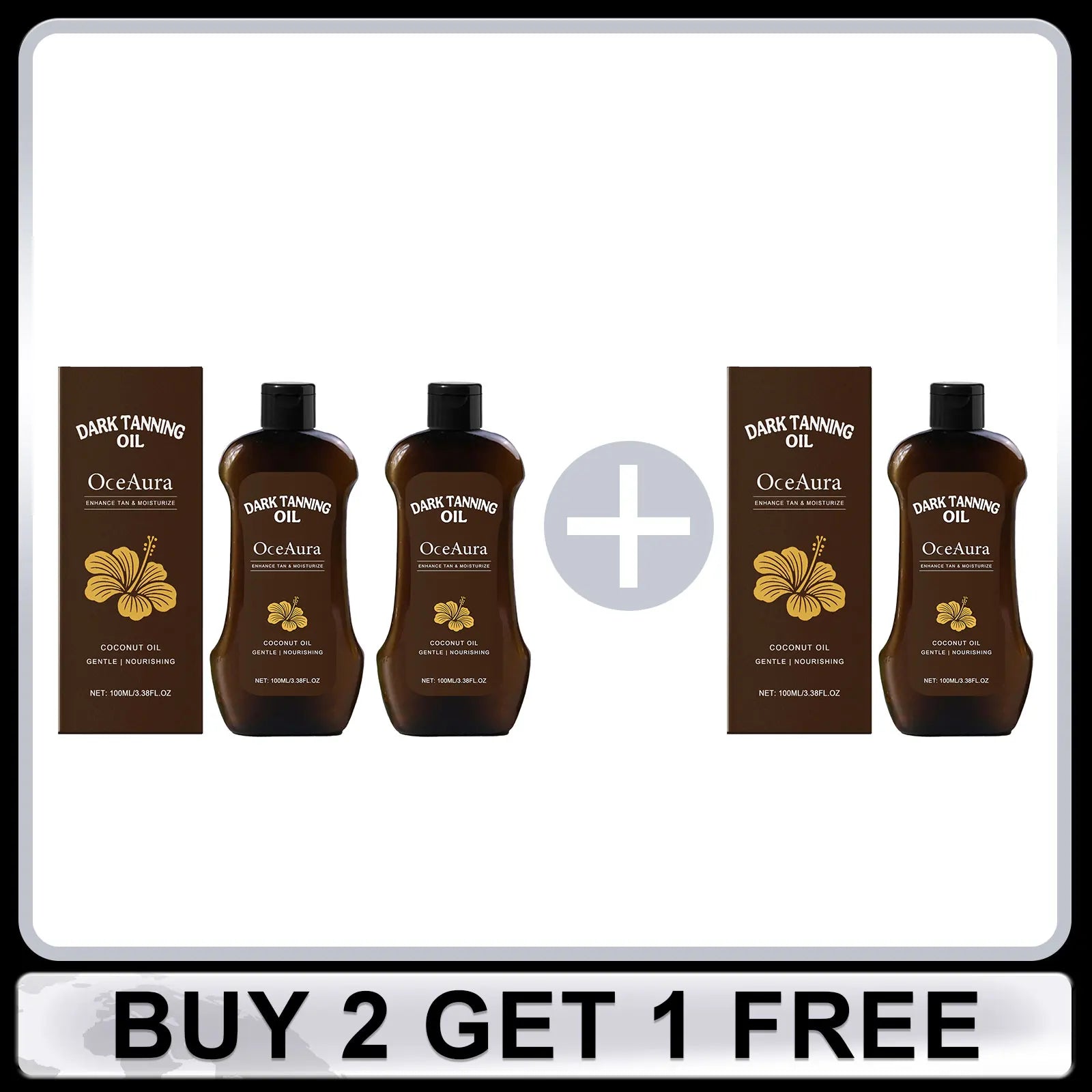 O  CEAURA huile de bronzage foncée de noix de coco bronzante longue durée sans soleil, Lotion pour le corps 100ml