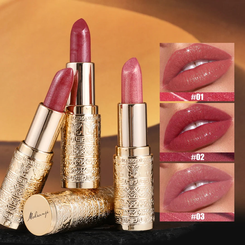 Rouge à lèvres brillant, formule longue durée, couleurs vives, facile à appliquer, adapté aux débutants, créant un maquillage incroyable pour les lèvres
