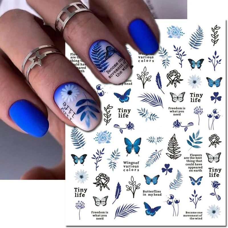 Autocollants 3D pour art des ongles , rose clair, violet, pétales de fleurs, décalcomanies pour décoration de manucure, salon de beauté, été