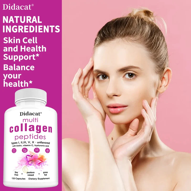 Peptides multi-colagène-Anti-âge, éclaircissant le teint, raffermissant la peau, les cheveux, les ongles, la peau et les articulations