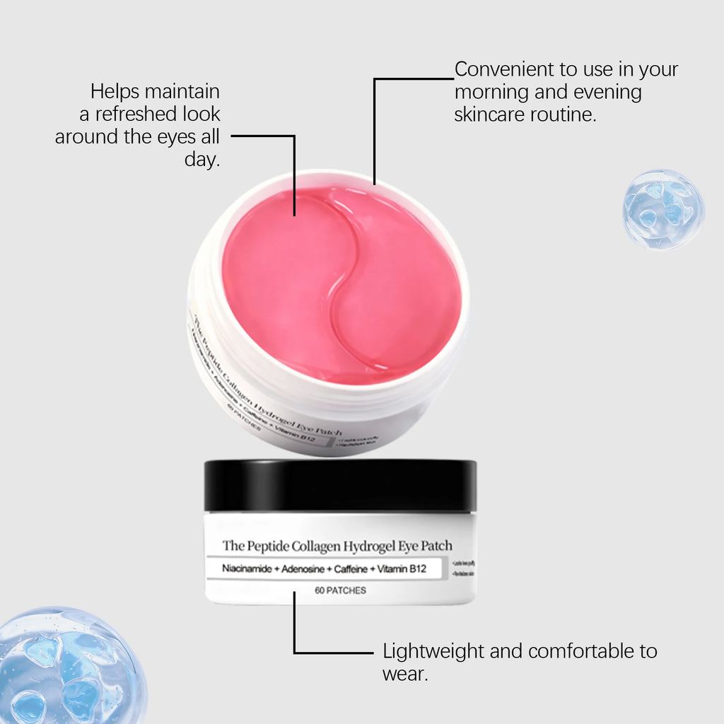 Patch pour les yeux en hydrogel de collagène peptidique Réduire les rides, les cernes avec le peptide de cuivre, la niacinamide, le gel hydratant raffermissant, coussinets pour les yeux