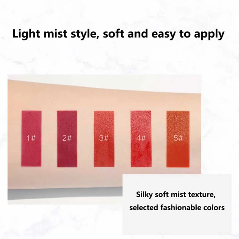Rouge à lèvres antiadhésif imperméable, 5 couleurs, Tube rond, hydratant, facile à colorer, brillant à lèvres longue durée, cosmétiques