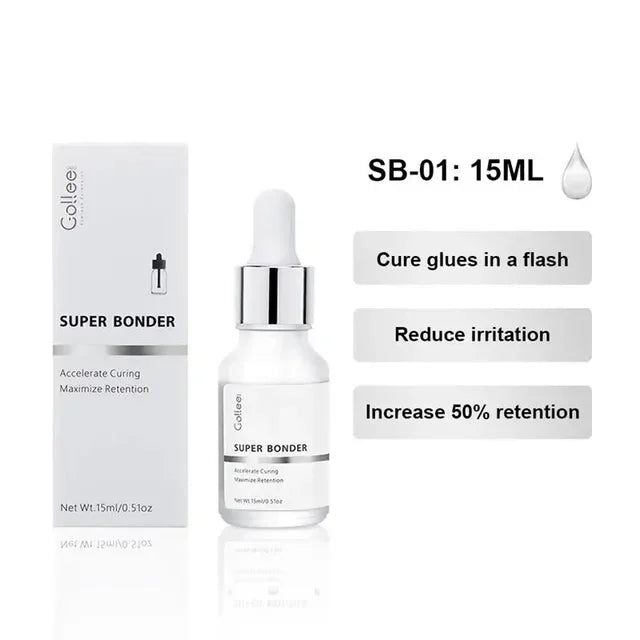 Colle pour Extensions Primer 15ML Eyelash Super Bonder Augmentation de la durabilité Aide Eyelashe Bonder Fixation Durable Adhésif Maquillage