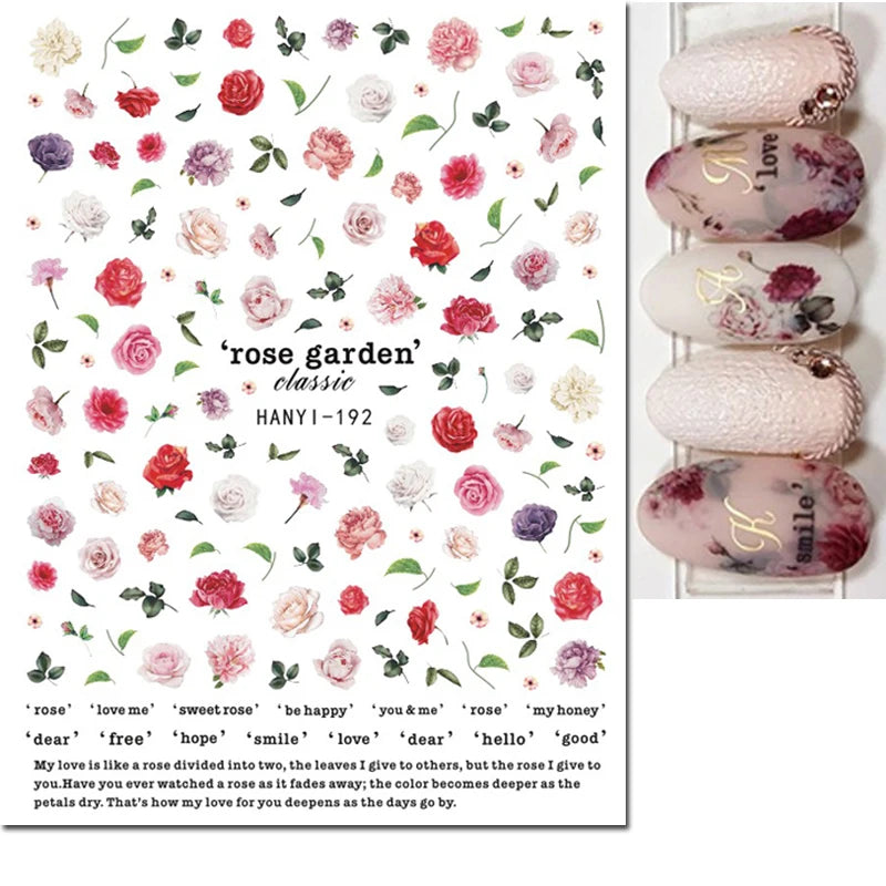 Autocollants 3D pour art des ongles , rose clair, violet, pétales de fleurs, décalcomanies pour décoration de manucure, salon de beauté, été
