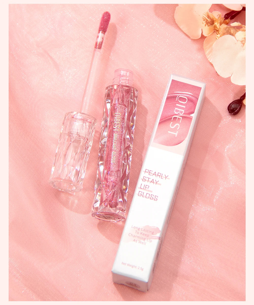 QIBEST diamant liquide rouge à lèvres hydratant longue durée violet scintillant imperméable brillant à lèvres cosmétiques mat paillettes rouge à lèvres