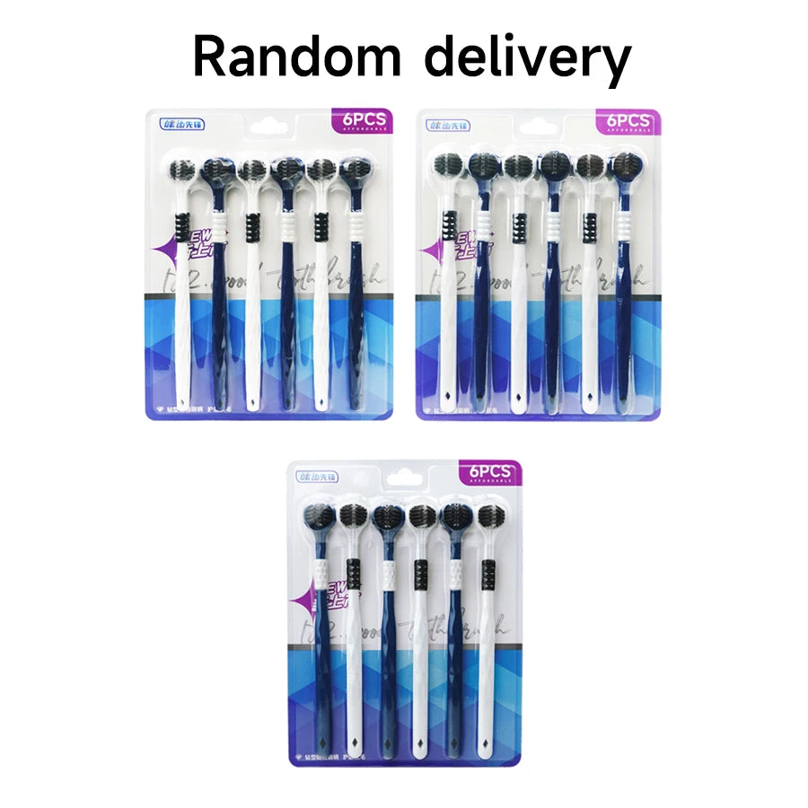 3-Sided Toothbrush for Comprehensive Cleaning | Ideal Angle Design | Raised Tongue Coating Brush | 2-Pack | Soft Bristles for Ge