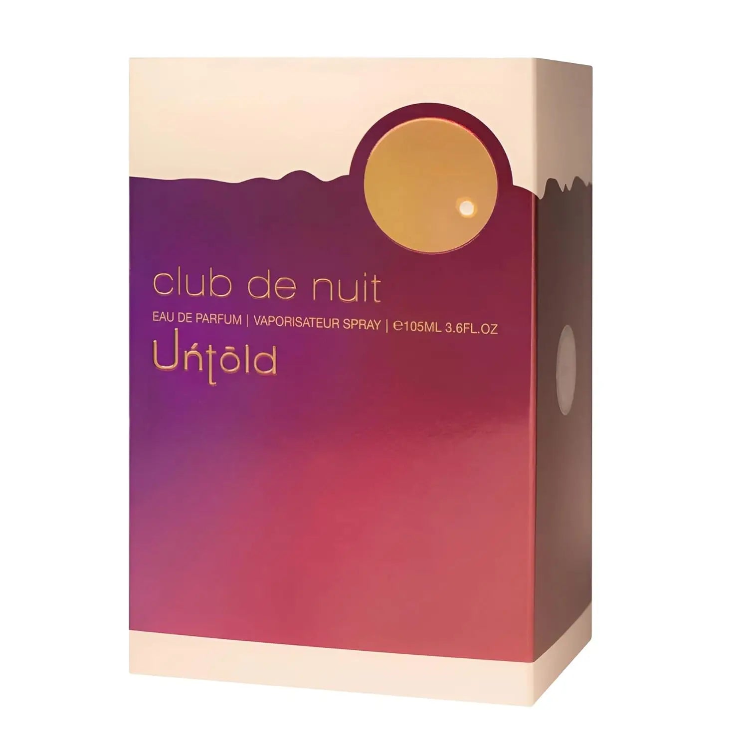 Armaf Club De Nuit Untold EDP 105ml – parfum pour homme aux notes chaudes d'ambre et de bois, longue tenue.