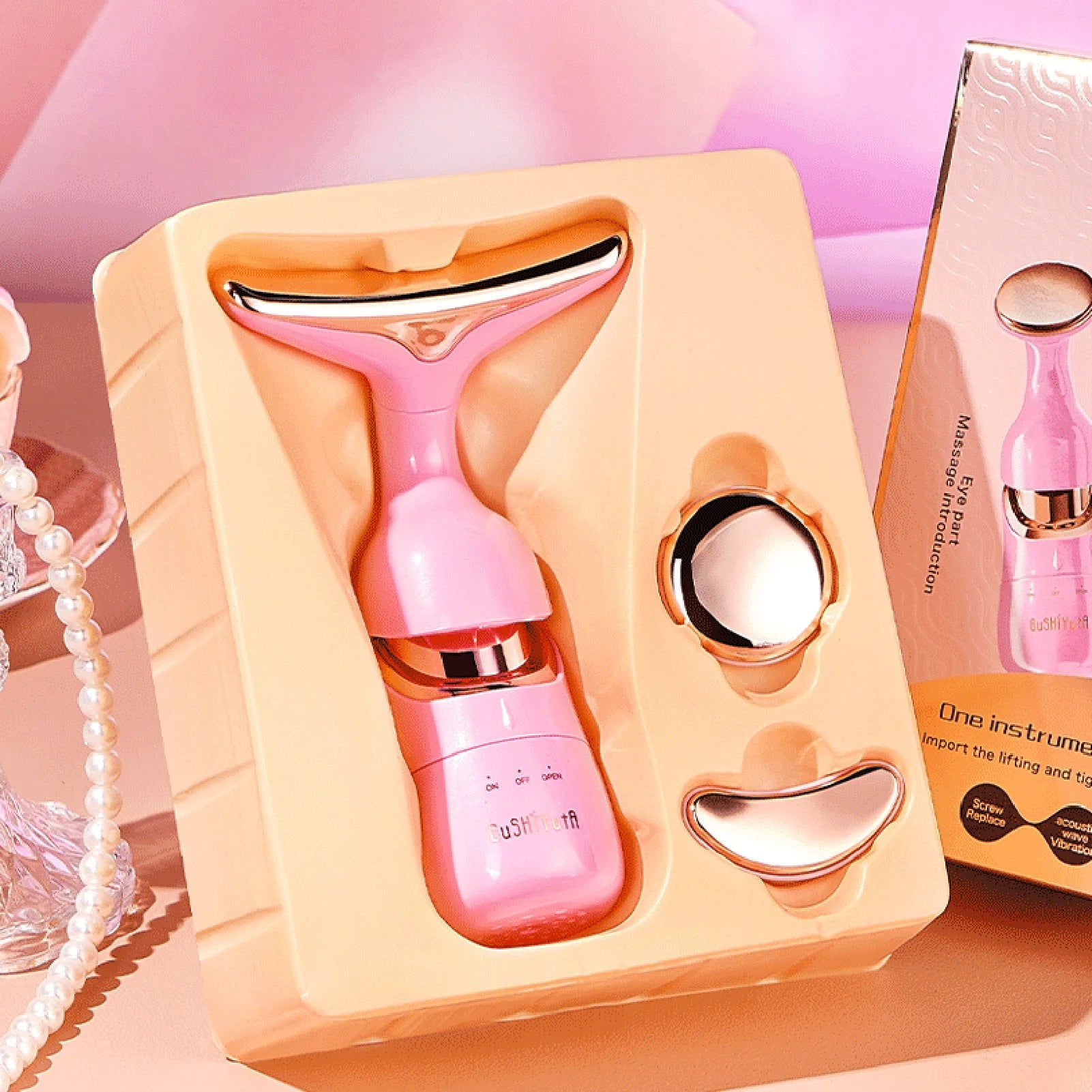 3 en 1 soins de la peau dispositif de levage raffermissant du visage cou Massage des yeux du visage plus mince Anti-âge soins de la peau outil de sculpture du visage