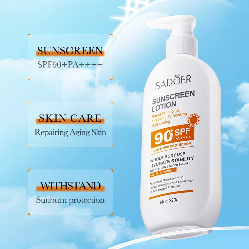 Lotion solaire pour le corps et le visage, Super 220g, petit format 50g, SPF 90 PA utilisation pour tout le corps