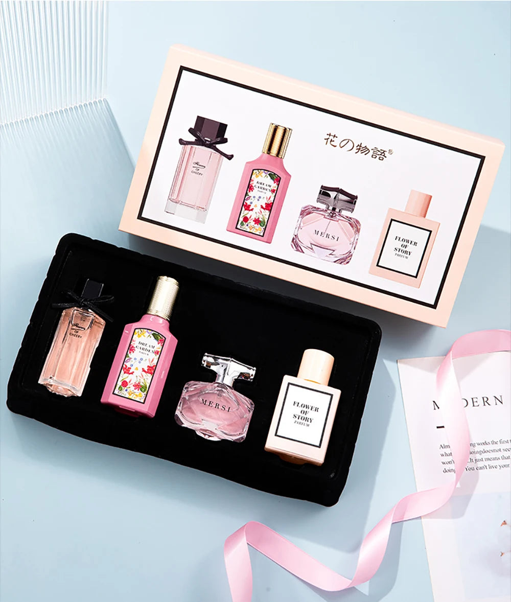 Coffret cadeau de parfum floral pour femme, parfum, balminess, 110ml, ensemble de 4 pièces