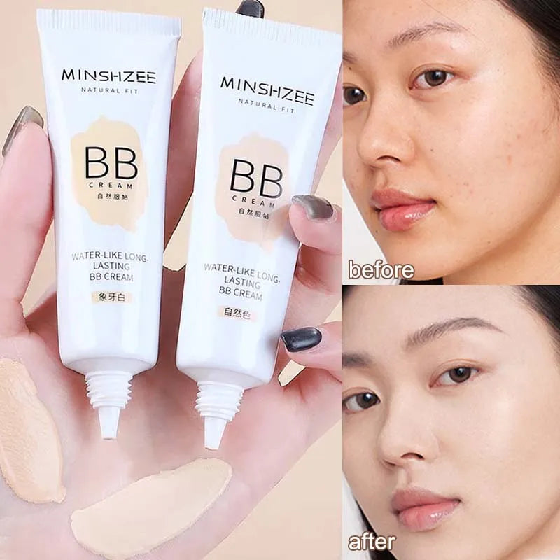 BB crème Fond de teint liquide hydratant, imperméable, longue durée, couleur ivoire, base naturelle, correcteur, maquillage léger et non collant