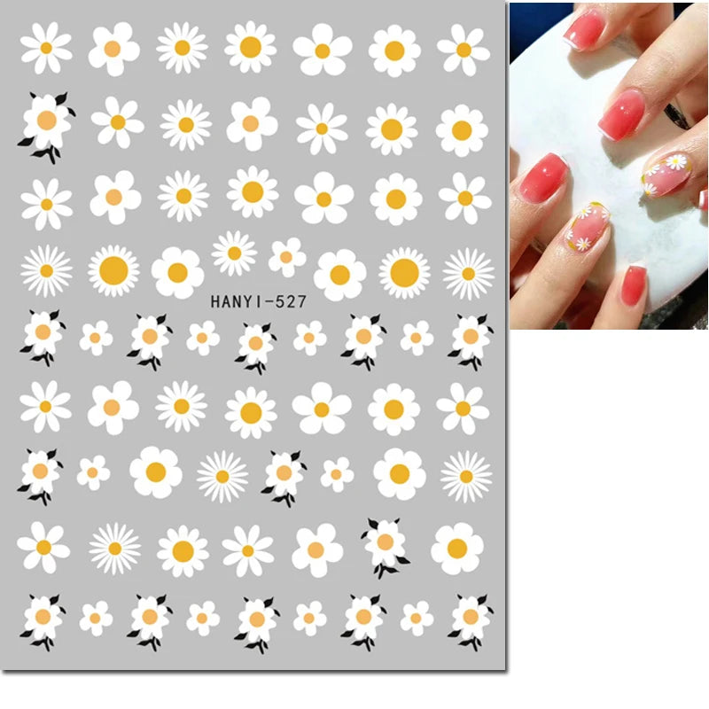Autocollants 3D pour art des ongles , rose clair, violet, pétales de fleurs, décalcomanies pour décoration de manucure, salon de beauté, été