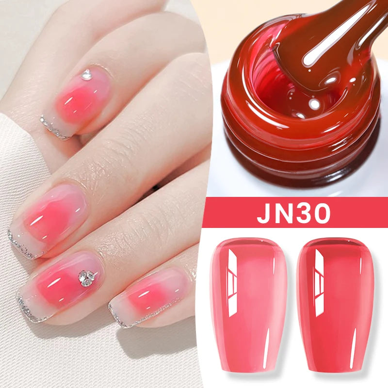 BORN PRETTYvernis à Ongles Gel, Semi Transparent, Soak Off UV LED, Vernis à Ongles Nude, N64.Gel Varjuvening,Art des ongles, 50 Couleurs, 10ml