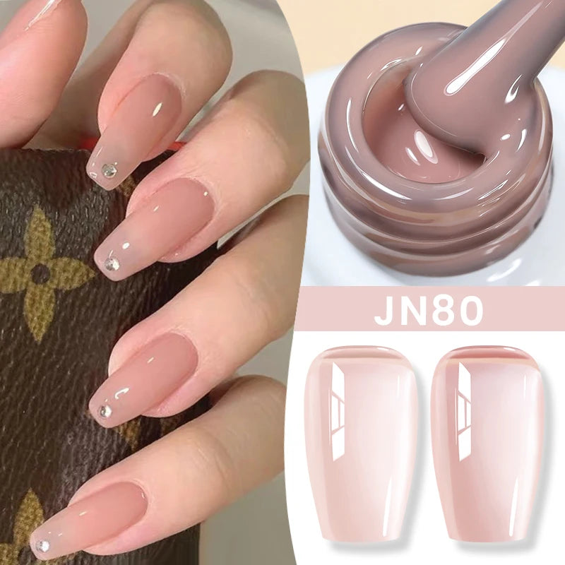 BORN PRETTYvernis à Ongles Gel, Semi Transparent, Soak Off UV LED, Vernis à Ongles Nude, N64.Gel Varjuvening,Art des ongles, 50 Couleurs, 10ml