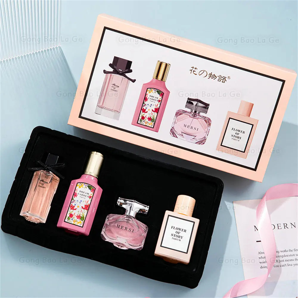 Coffret cadeau de parfum floral pour femme, parfum, balminess, 110ml, ensemble de 4 pièces