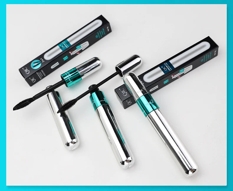 InjFiber-Mascara imperméable double en un, extension de cils, noir, optique, allongement des cils, cosmétiques
