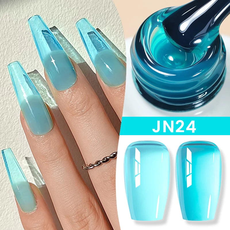 BORN PRETTYvernis à Ongles Gel, Semi Transparent, Soak Off UV LED, Vernis à Ongles Nude, N64.Gel Varjuvening,Art des ongles, 50 Couleurs, 10ml